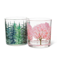 Pine Trees Votive 3 inch Glass Candle Holder - BIG FRENCHIES