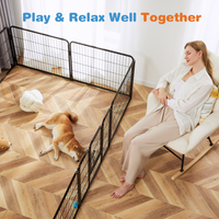 Dog Playpen Indoor Fence Height Metal Exercise Pen With Door Small Puppy-Medium-Large Dogs Animal Pet For Outdoor, Garde