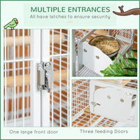 55" Large Parrot Cage with Toy Hooks Above Top Bird Perch, Tray, Food Cups, Rolling Stand, Bird Cage for Cockatiels, Par