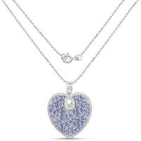 6.17 Carat Genuine Tanzanite .925 Sterling Silver Pendant