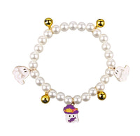 3pcs Pearl Necklace For Pets Halloween Decoration Cat Necklace Puppy Dog Bell Neck Ornament