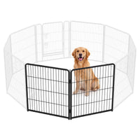 Metal Material, Foldable Pet Fence With A Door, Suitable For Small, Medium And Large-sized Dogs Outdoors