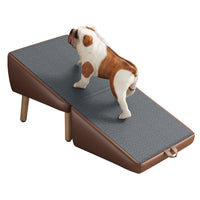 (UPGRADED) Dog Stairs for Small Dogs and Cats, Dog Ramp for Couch and Bed, Foldable 2-in-1 Wooden Pet Steps for Puppy, S