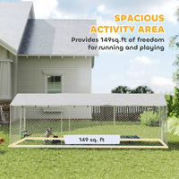 Dog Kennel Outdoor Dog Run Waterproof UV-Resist Cover Lockable Door Adjustable Bowls 20 X 7.5 X 6.5ft,Multiple Packages