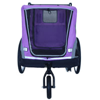 2-in-1 Bike Trailer & Push Cart for Pets - Detachable Bike Hitch & Push Handle Included - Quick Release Wheel, Internal 
