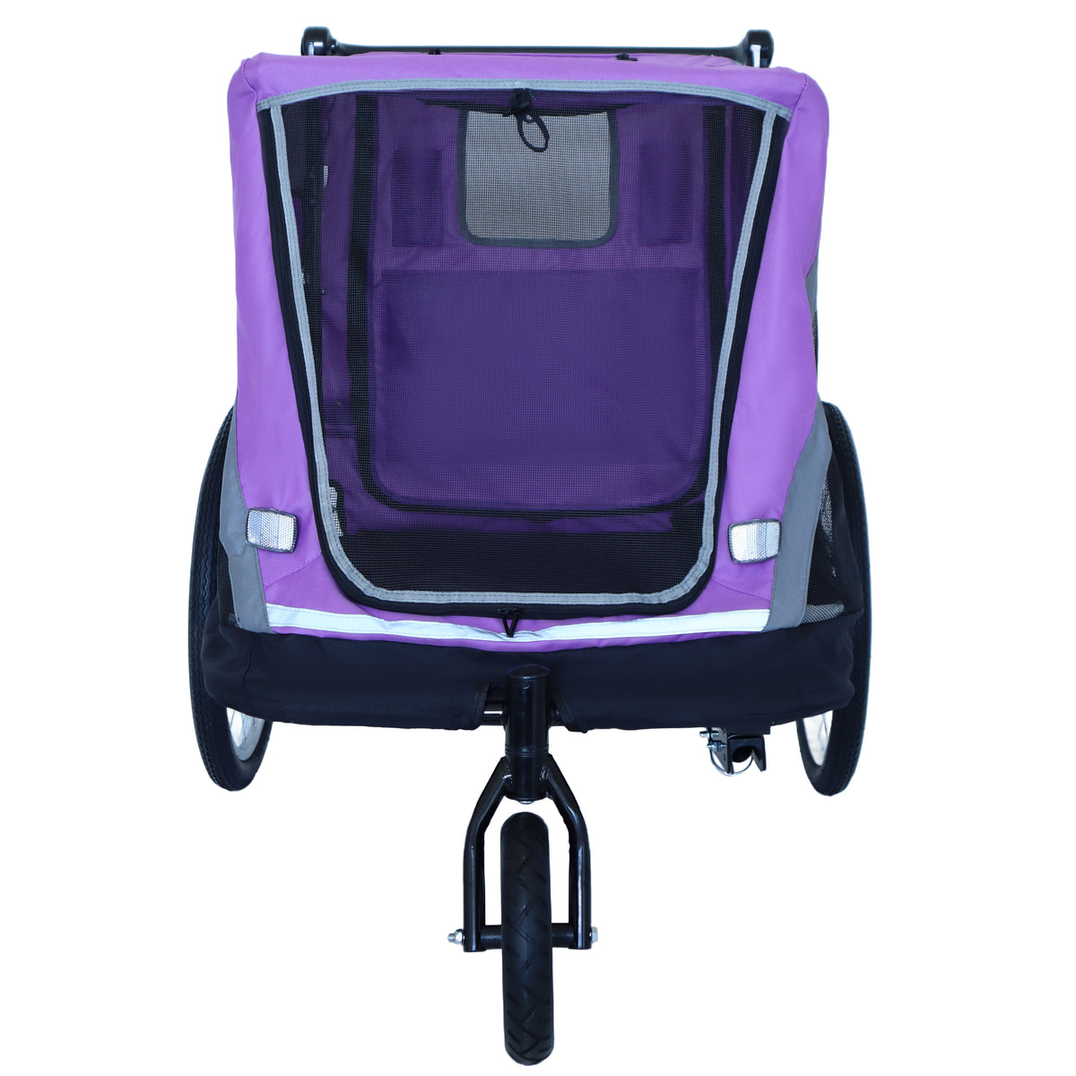 2-in-1 Bike Trailer & Push Cart for Pets - Detachable Bike Hitch & Push Handle Included - Quick Release Wheel, Internal 