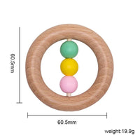 Modern Wooden Rattle Beech Bear Hand Teething Wooden Ring Baby Rattles Play Educational Toys For Kids - BIG FRENCHIES