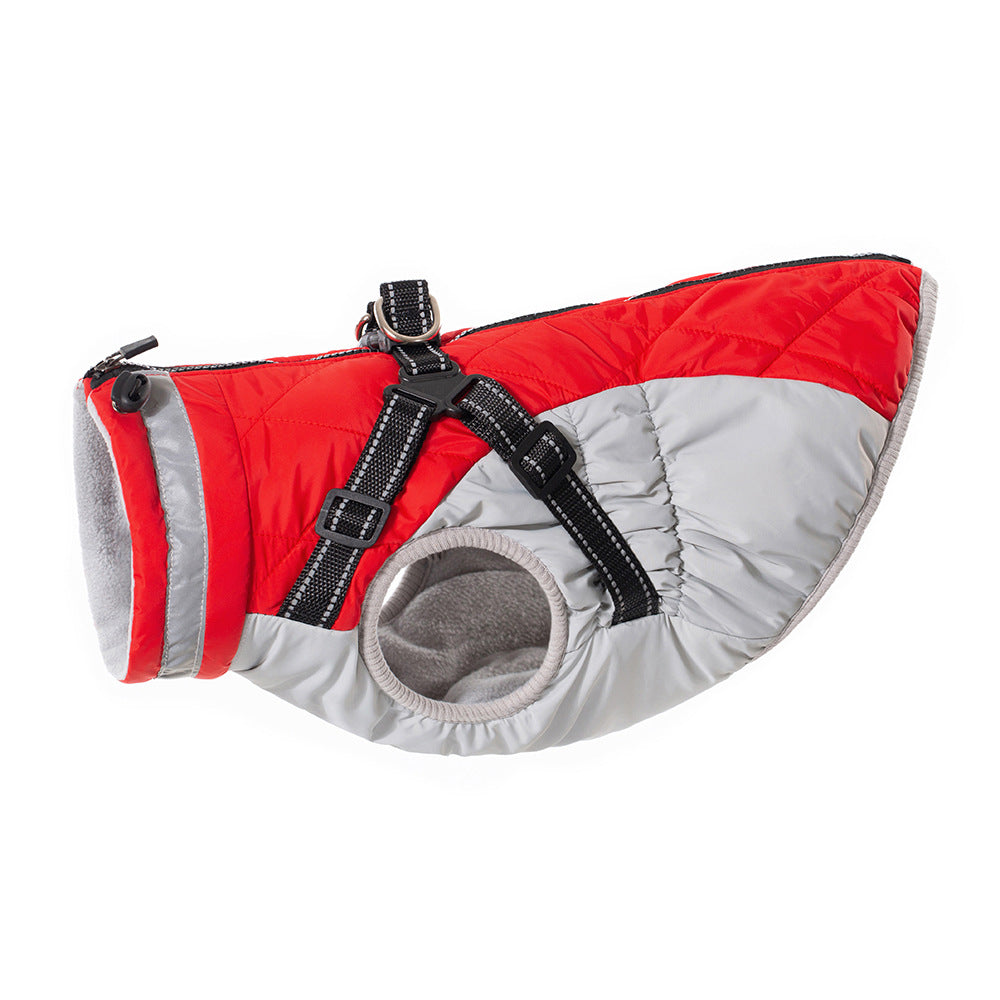 Dog AutumnWinter Fleece-Lined, Warm, And Waterproof Zip-Up Jacket