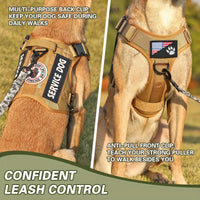 American Local Tactical Pet Boobs Service Dog Harness Vest Adjustable Reflective Dog Harness Metal Buckle Hiking Trainin
