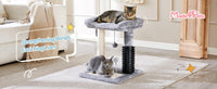Small 4-in-1 Cat Tree Tower With Self-grooming Brush And Natural Sisal Scratching Post, Soft Plush Cat Bed And Hanging B