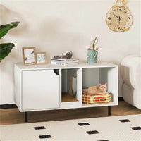 White Cat Litter Box Enclosure