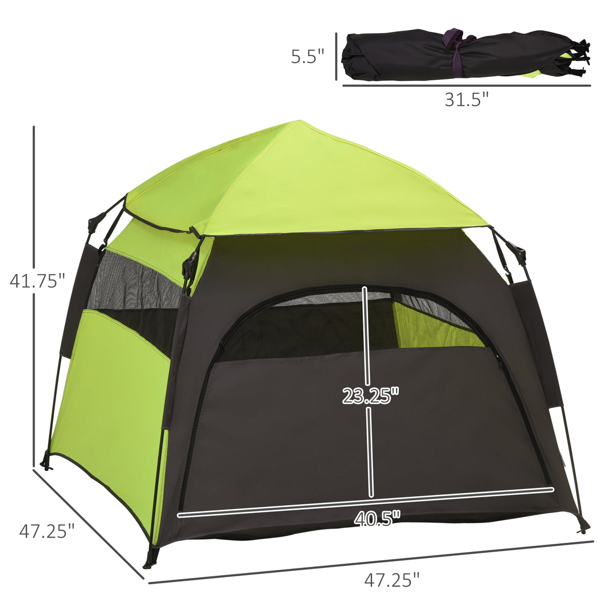 Pop Up Dog Tent for Extra Large and Large Dogs, Portable Pet Camping Tent with Carrying Bag for Beach, Backyard, Home, G