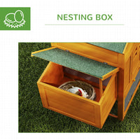 117" Extra Large Chicken Coop with Asphalt Roof, Wooden Hen House with Slide-out Tray, Quail Hutch with Nesting Box, Ora