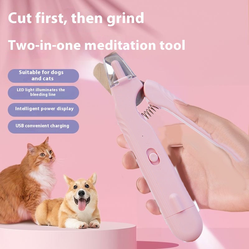2 In 1 Pet Nail Clippers With Led Light Dog Cat Special Blood Line Scissors Multifunction Animals Paw Nail Trimmer Pet S