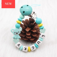 Modern Handmade Personalized Name Baby Pacifier Clips Silicone Pacifier Chain Wood Pacifier Holders For Pacifier For Baby Kids - BIG FRENCHIES