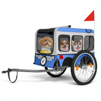 Large Folding Bike Trailer for Dogs - 20×2 1/8 Inches Wheels, Heavy-Duty Steel Frame, Spacious Design, All-Terrain Cycli