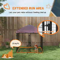4.6 x 4.6 x 5 Dog Kennel Outdoor with Waterproof Canopy, Large Door