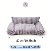 Cute Cat Couch For Pets - Fluffy Cat Beds With Premium Soft Corduroy Fleece, Fuzzy Cats Beds For Indoor Cats With Remova