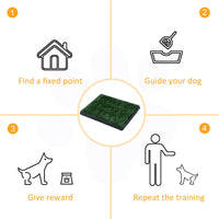 Dog Grass Pad with Tray, Artificial Grass for Dogs, Doggy Bathroom Toilet Potty Tray Indoor Outdoor Puppy Potty Training