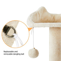 Ultimate 70" Double Condo Cat Tree with Scratching Posts - Creamy Comfort for Your Feline Friends! - BIG FRENCHIES