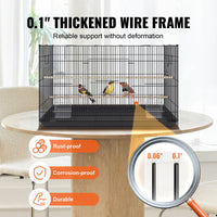 30 Inch Bird Cage, Metal Large Parakeet Cages For Cockatiels Small Parrot Budgies Lovebirds Canaries, Pet Bird Cage With