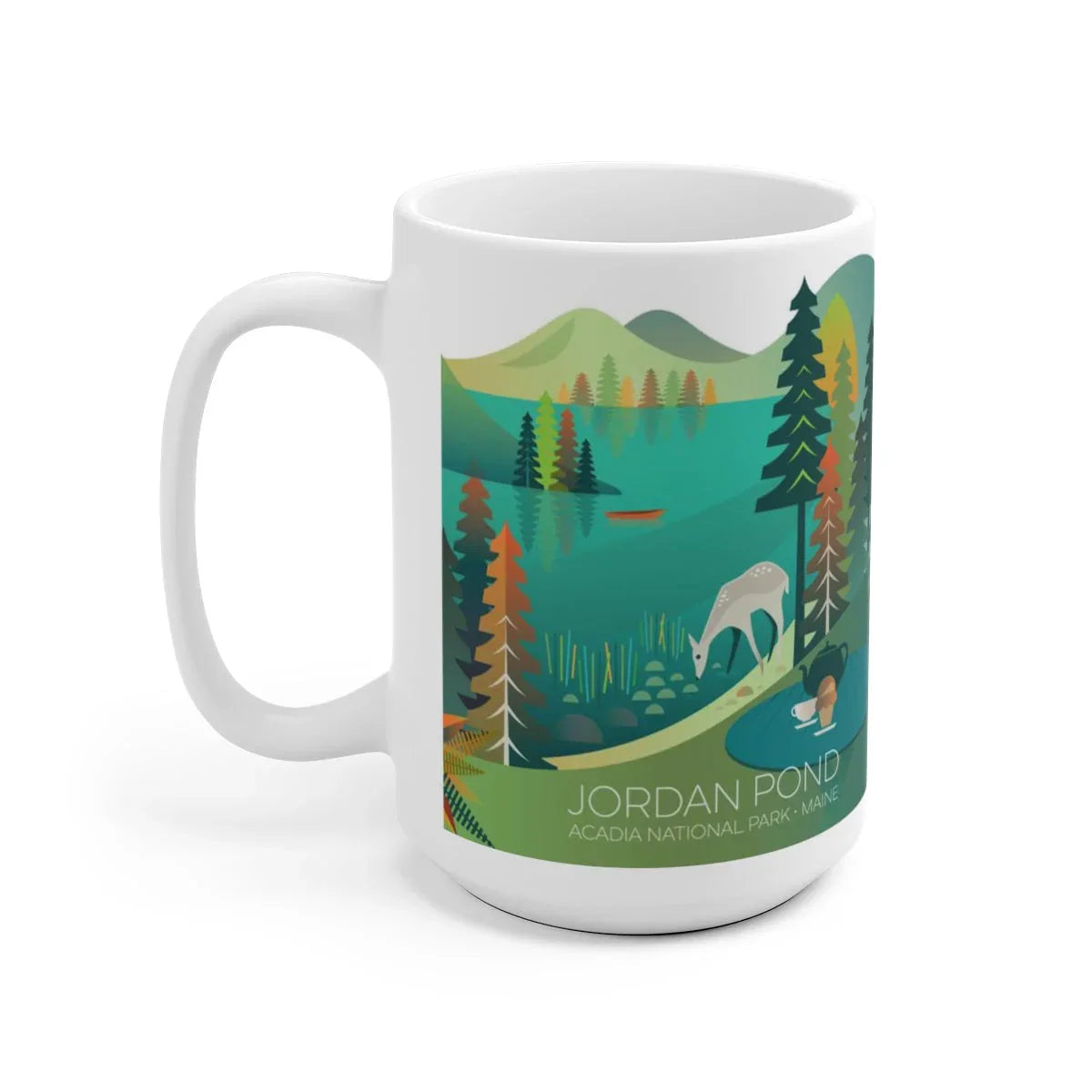 ACADIA NATIONAL PARK JORDAN POND 11 OZ OR 15 OZ CERAMIC MUG - BIG FRENCHIES