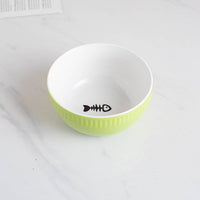 Ceramic Pet Bowl High Foot Neck Protection Snacks Anti-black Chin Oblique Mouth