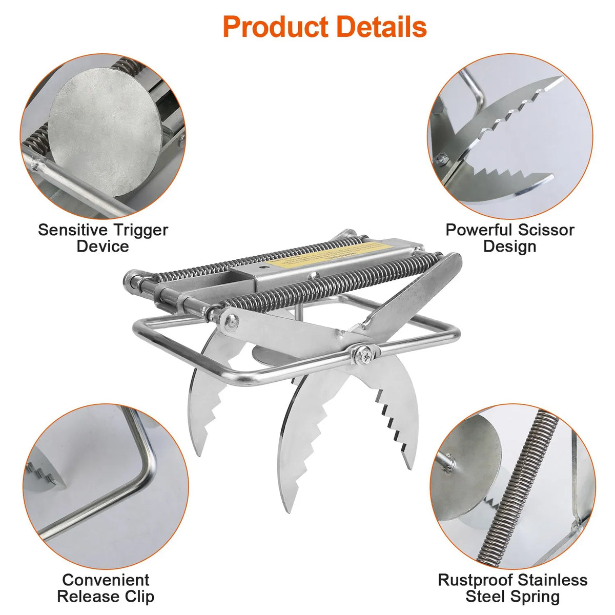 2PCS Easy Setup Mole Traps Outdoor Reusable Scissor Mole Gopher Rodent Control Trap Solid Metal Material For Lawn Garden