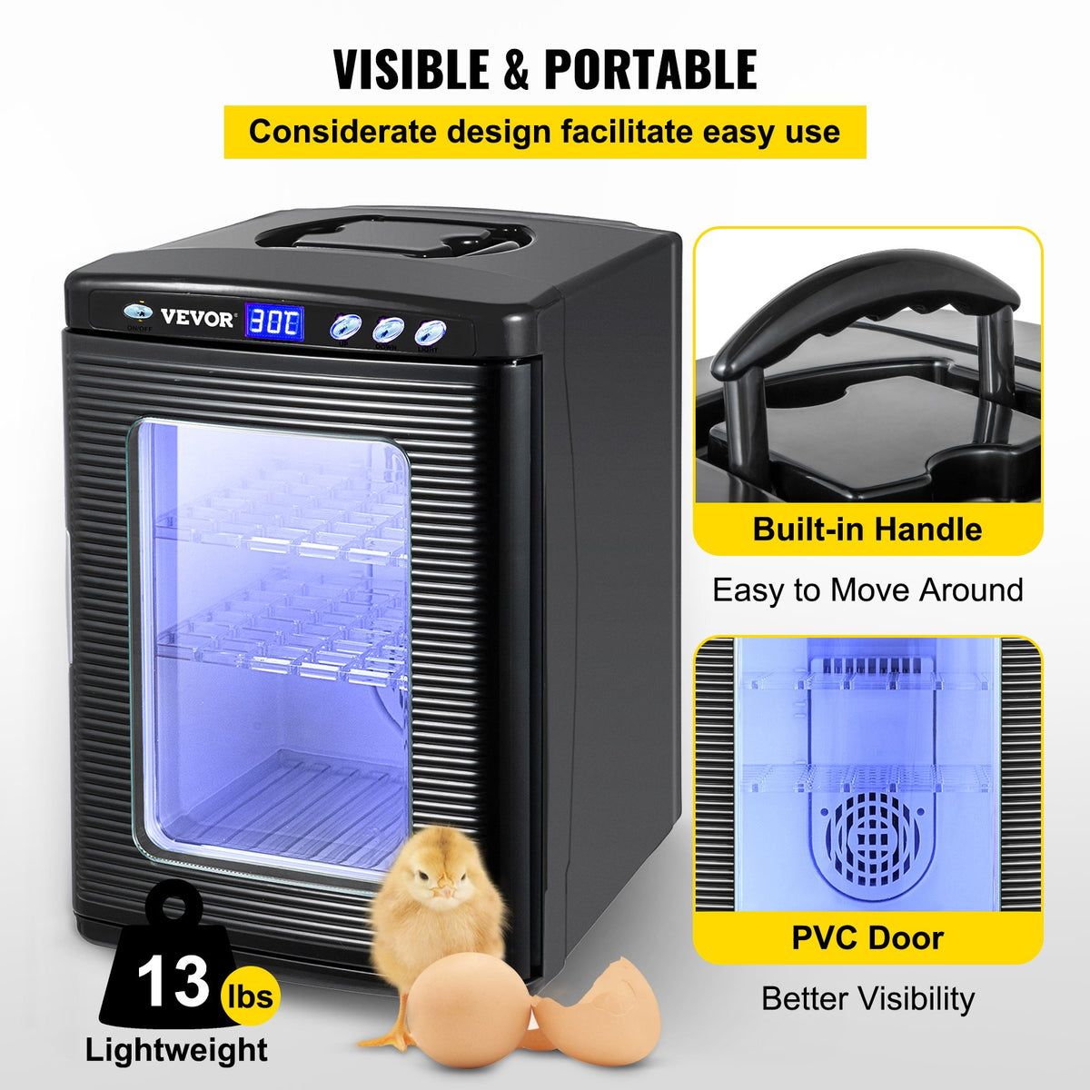 Black Reptile Incubator 25L Scientific Lab Incubator Digital Incubator Cooling And Heating 5-42°C Reptile Egg Incubator 
