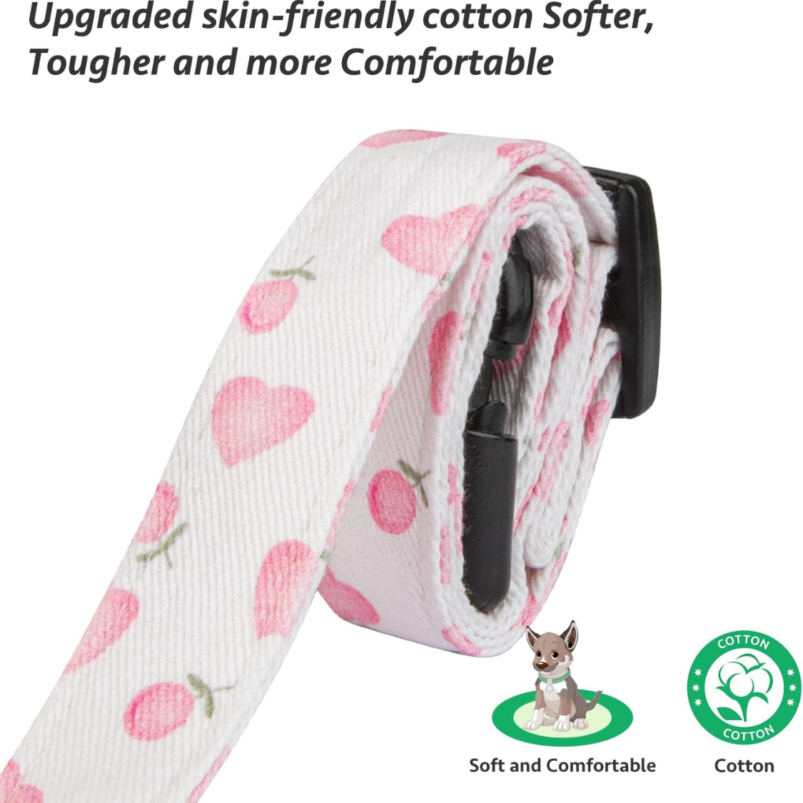 Dog Collar White And Pink Love Heart With Pendant Cute Dog Collar