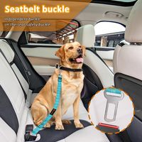 Removable Dog Seat Belt Harness For Car, 3 In 1 Pet Dog Car Seatbelt Leash, Retractable Restraint Secures To Vehicle Hea