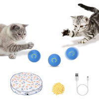 1Pc Cat Toys Ball Fast Rolling In Pouch Rechargeable Motion Activated Interactive Cat Toys For Indoor Cats Hide And Seek