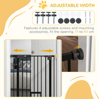36" Easy Open Indoor Dog Gates for Doorways, House, Stair - Black