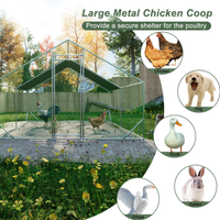 Large Metal Chicken Coop, Walk-in Chicken Run,Galvanized Wire Poultry Chicken Hen Pen Cage, Rabbits Duck Cages With Wate