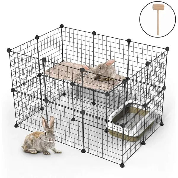 Pet Playpen, Small Animal Cage Indoor Portable Metal Wire Yard Fence For Small Animals, Guinea Pigs, Rabbits Kennel Crat