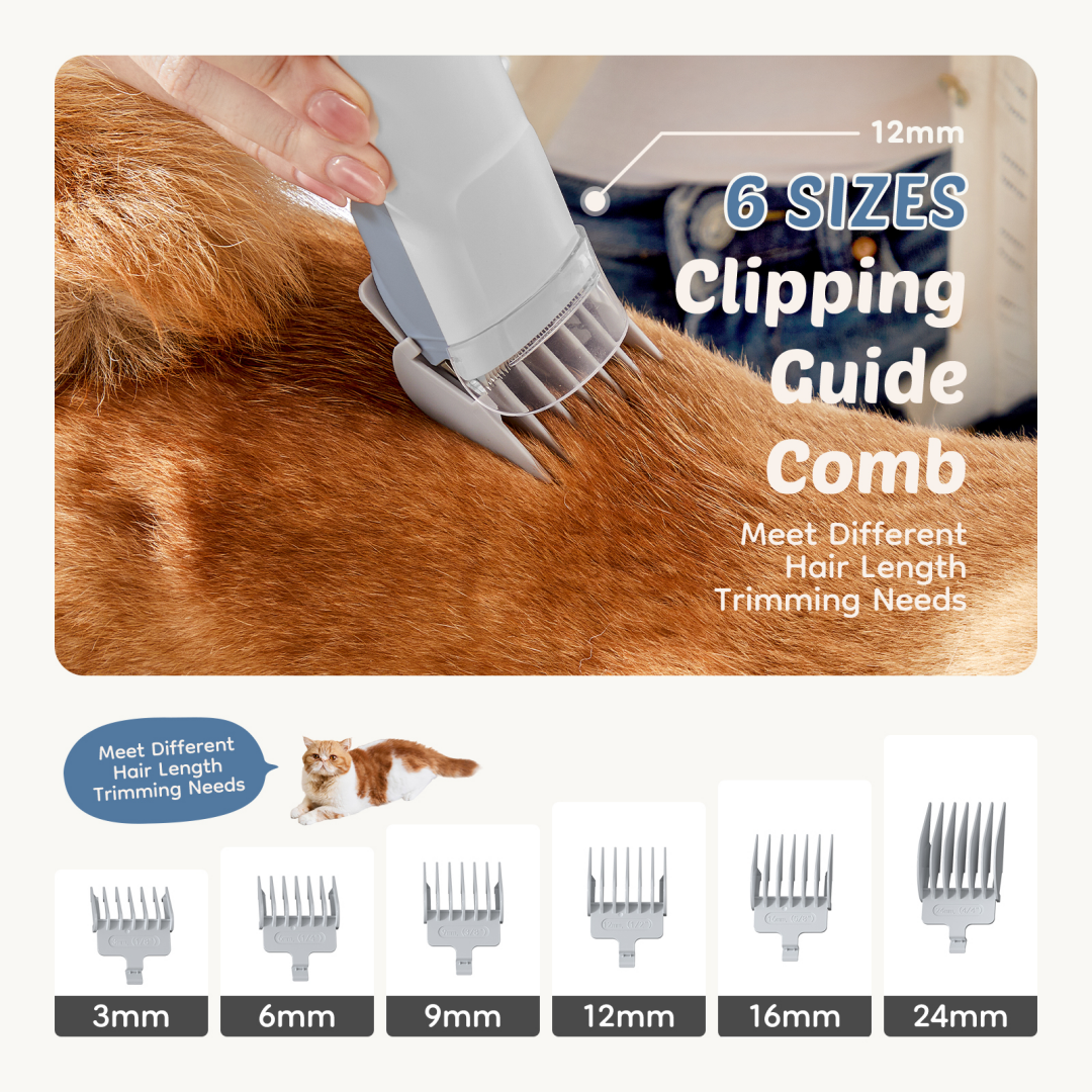 Professional Dog Grooming Clippers With 2.5L Cup, 3 Suction Modes, Cordless Clippers, 5 Groomer Tools, Low Noise Pet Hai