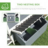 156Extra Large Wooden Chicken Coop With 2 Nesting Box, Run Cage, Waterproof Wave Roof, For 10-15 Chickens, Light GrayMul