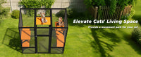 Large Outdoor Cat Enclosure Catio with 5 Platforms & 2 Napping Houses, Secure Metal Wire, Easy Assembly for Indoor & Out