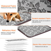 1Pc Pet Heating Pad Dog Cat Electric Heating Mat Waterproof Adjustable Warming Blanket With Chew Resistant Steel Cord Ca