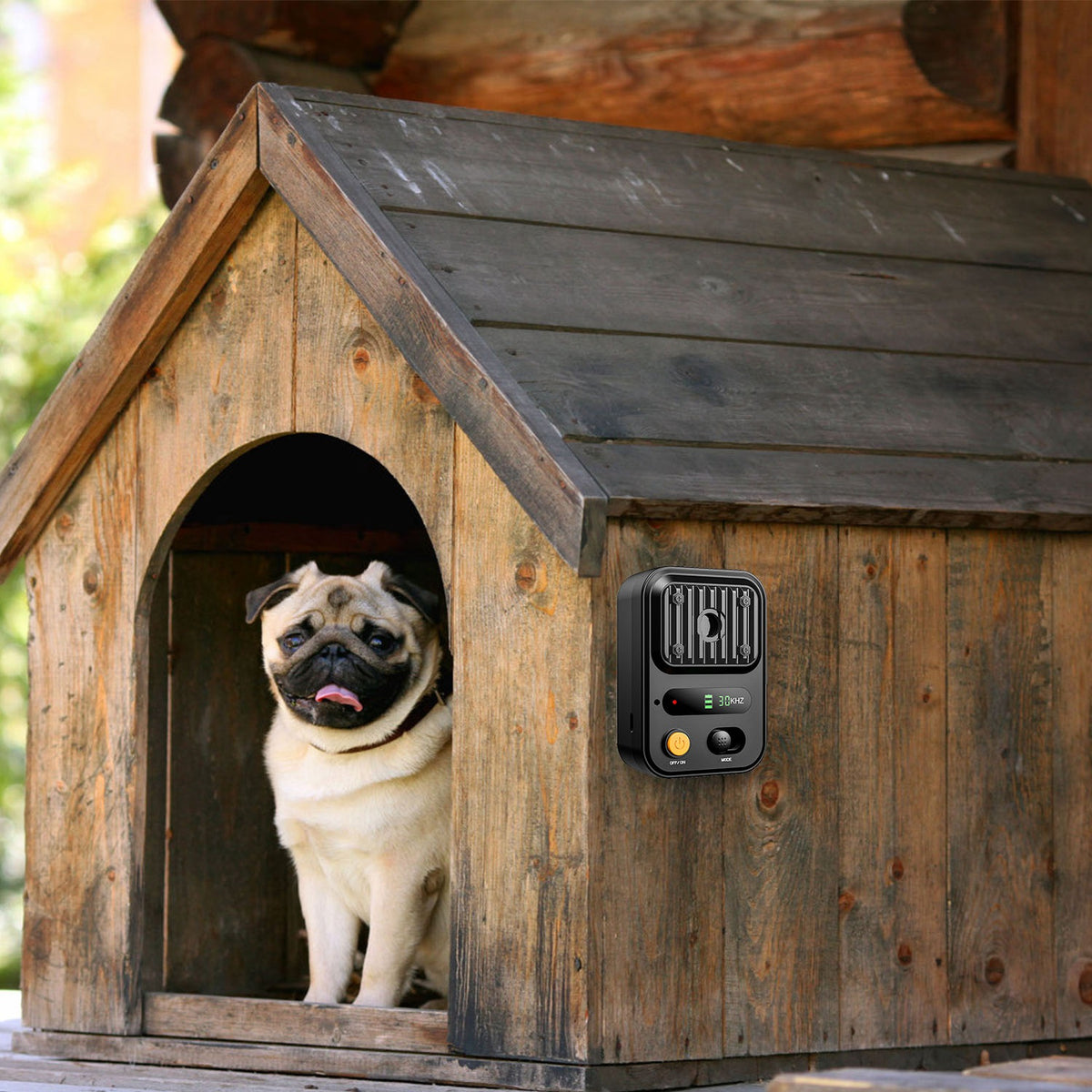 Black-Green Color Options -- 1Pc Ultrasonic Anti-Barking Device Rechargeable Auto Dog Bark Control Deterrent Box Trainin