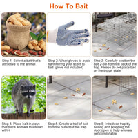 Humane Animal Trap Cage (30.51x11.02x11.81in) - Galvanized Sturdy Wire Mesh, Sensitive Trigger & Dual Doors, Handle Guar
