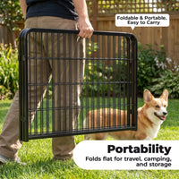 Dog Playpen Indoor Fence Height Metal Exercise Pen with Door Small Puppy/Medium/Large Dogs Animal Pet for Outdoor, Garde