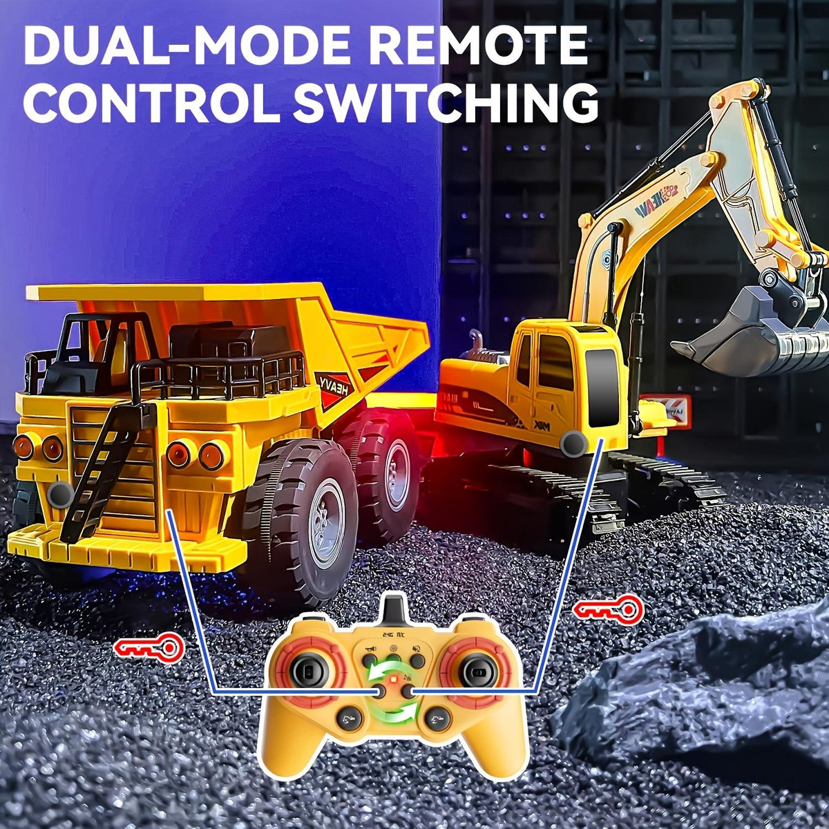 Remote Control Excavator Construction Vehicle Set Educational Construction Toy For Children