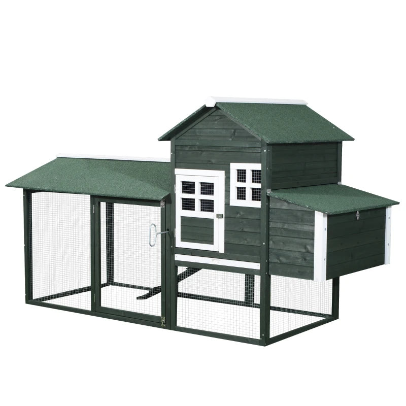 Wooden Chicken Coop, Hen House Outdoor With Run Nesting Box, Asphalt Roof, Removable Tray, Multiple Packages Shipped. Pl