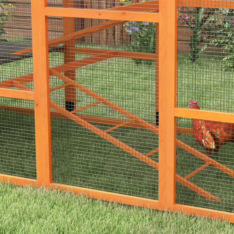 Wooden Chicken Coop Run For 6 -10 Chickens, Hen House Add-On With Storage, Perches,Multiple Packages