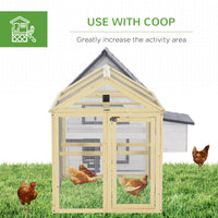 Wooden Chicken Run, Combinable Design with Perches, 4.6 x 2.8, Nature Wood