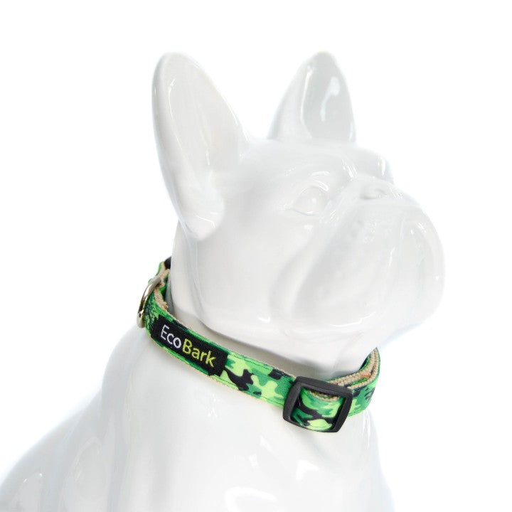 EcoBark Camo Bow Tie Dog Collar - Camouflage Print - BIG FRENCHIES