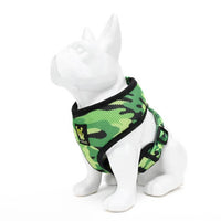 EcoBark Camo Dog Harness - Over-the-Head Dog Vest Halter for Small to Medium Dogs and Puppies - BIG FRENCHIES