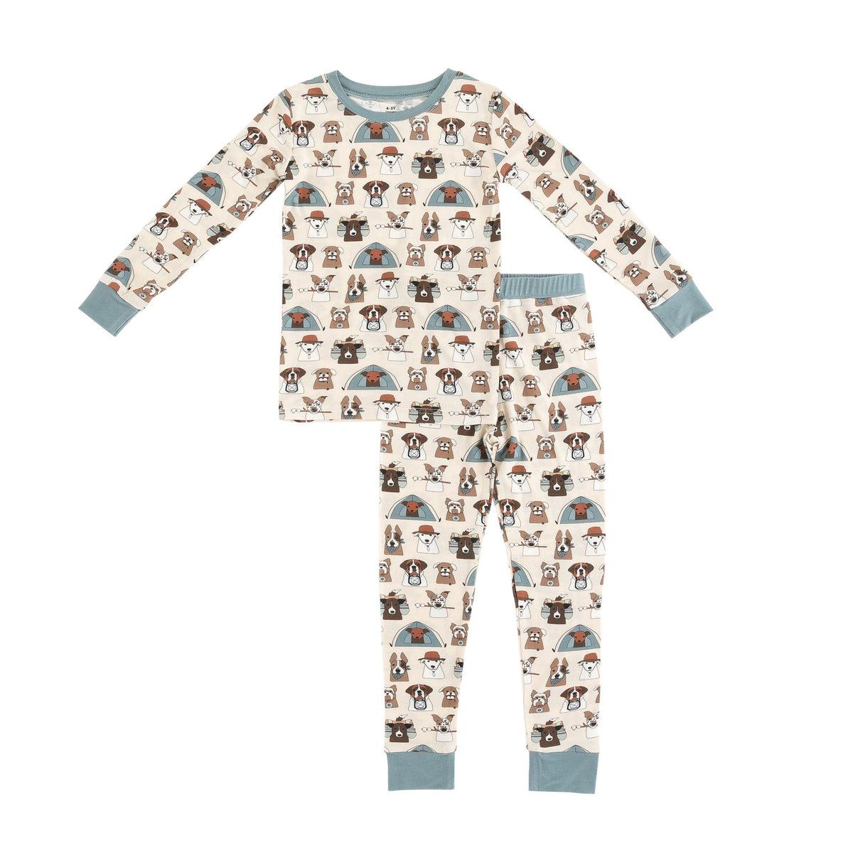 Camp Paws (Long Sleeve PJ) - Blue - BIG FRENCHIES