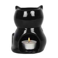 Gothic Black Cat Oil Burner and Wax Warmer - BIG FRENCHIES